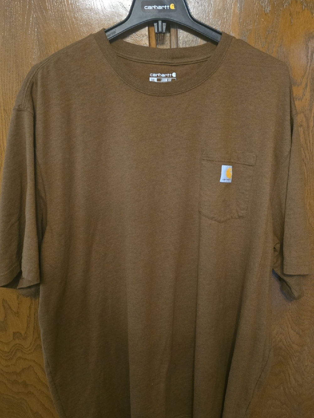 Carhartt Brown Pocket Short Sleeve Tee with Logo Patch